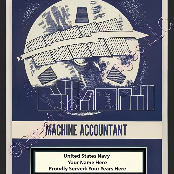 1222MACHINE ACCOUNTANT Rate Print 2 Personalized on Canvas US Navy Veterans