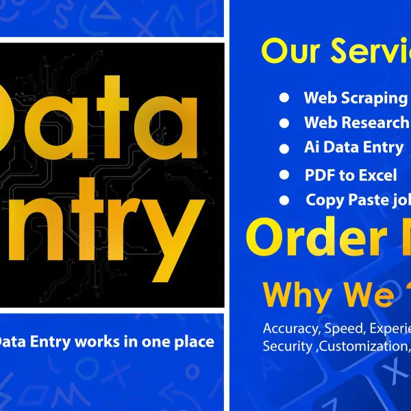 1615I will do data entry, excel, copy paste, scraping, and PDF to excel